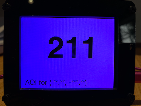 photo of AQI display from code